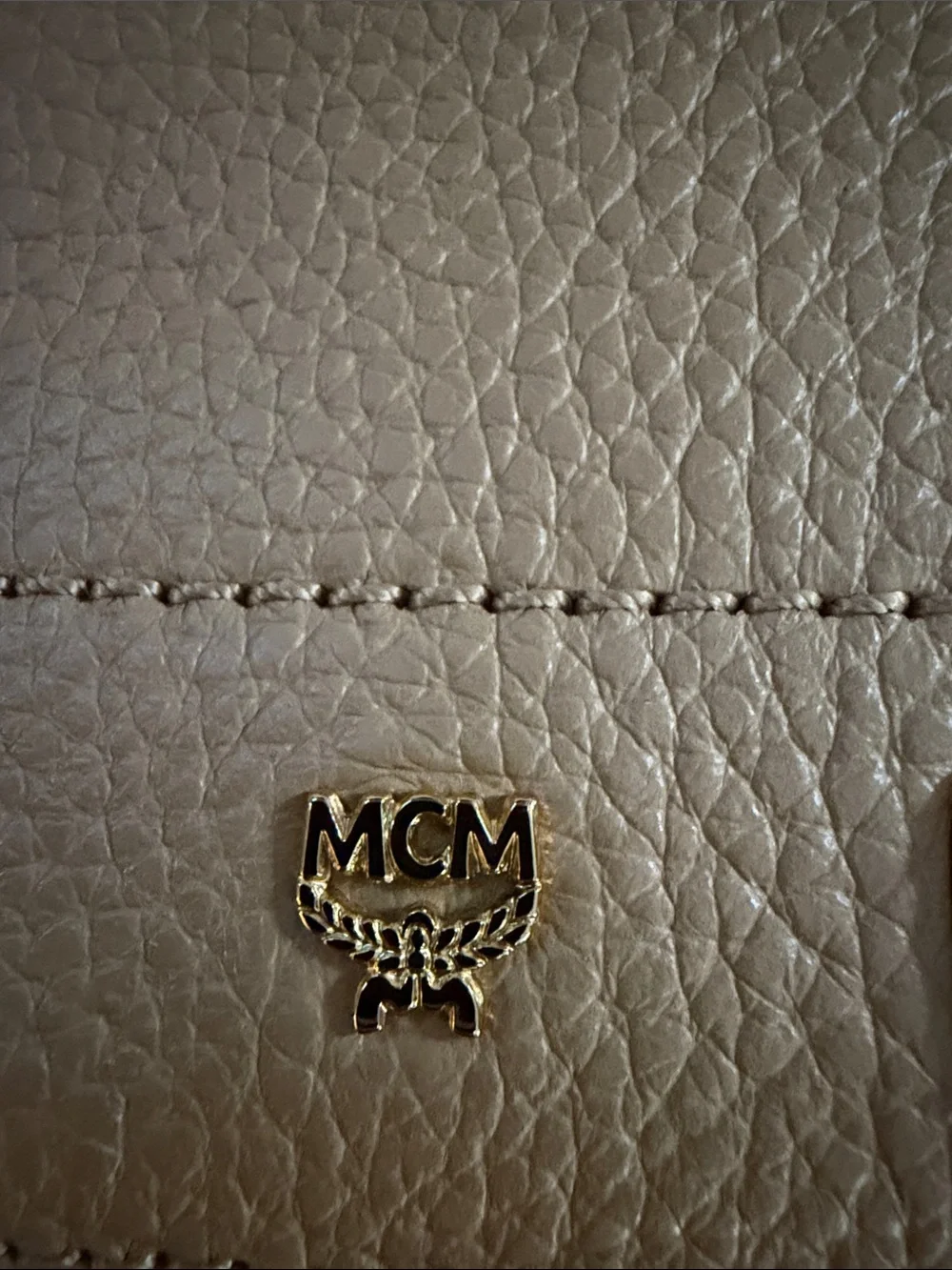 Women’s MCM Milla  Leather Top-Handle Satchel - Tan color.